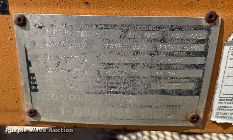 image for item DY8010 2002 Econoline LP016FE equipment trailer