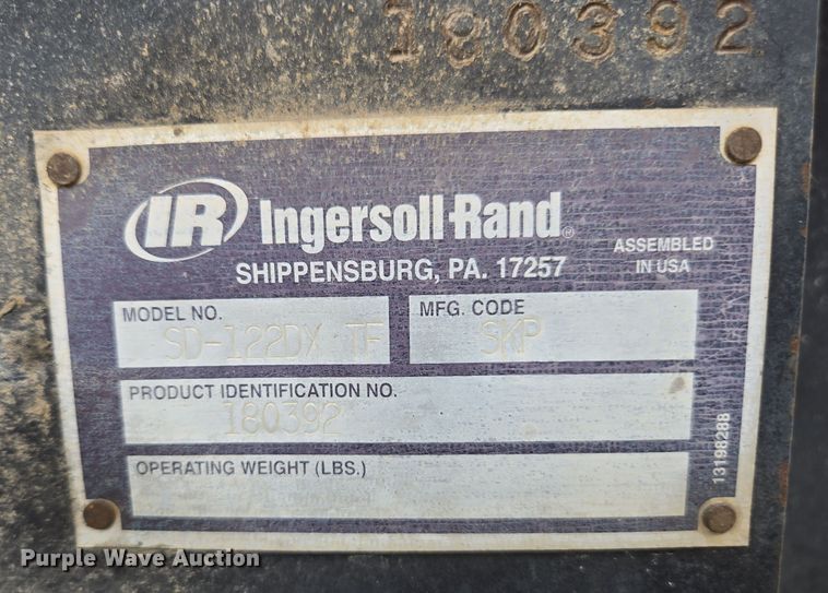 image for item EC0921 2004 Ingersoll Rand SD-122DX TF single drum vibratory roller