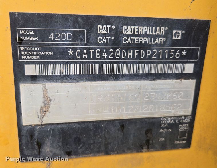 image for item EC0929 2004 Caterpillar 420D backhoe