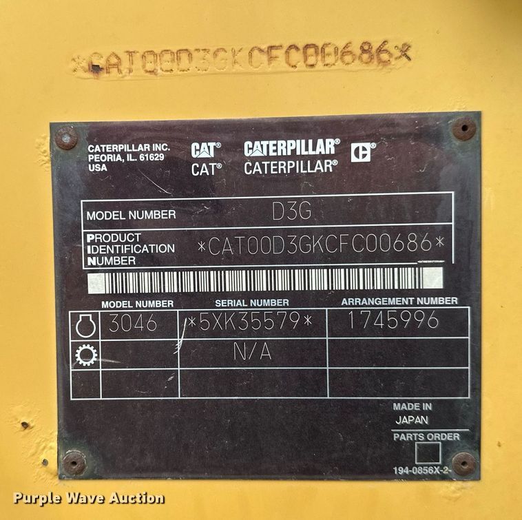 image for item EC2375 2003 Caterpillar D3G XL dozer