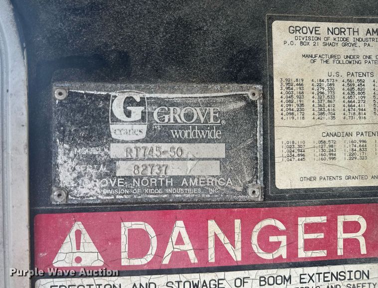 image for item EC3522 1995 Grove RT745-50 crane