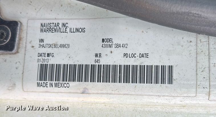 image for item EC3524 2014 International 4300 flatbed truck