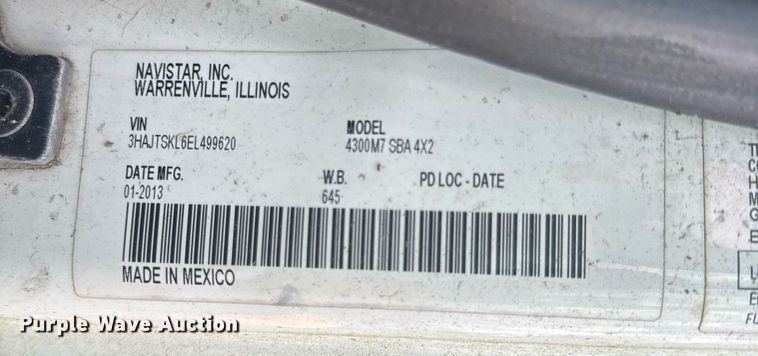 image for item EC3524 2014 International 4300 flatbed truck