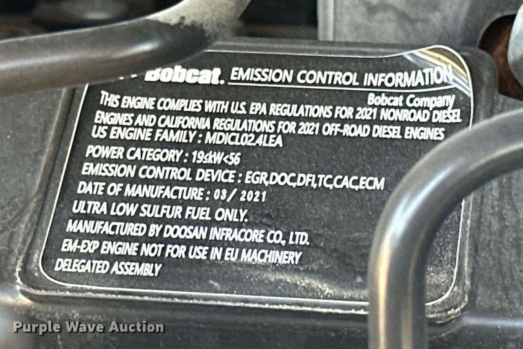 image for item ED2483 2021 Bobcat E60 mini excavator