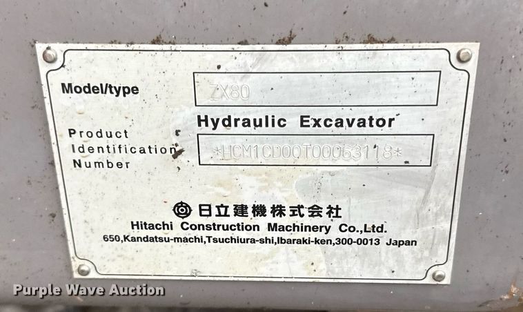image for item ED4199 2006 Hitachi Zaxis 80 excavator