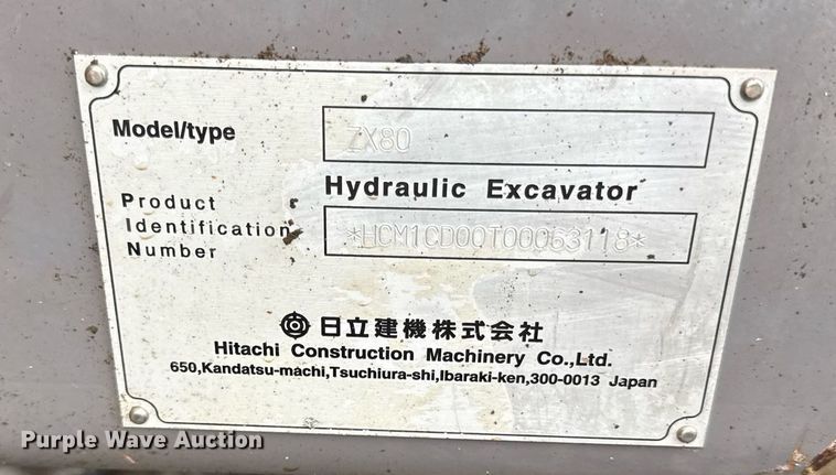 image for item ED4199 2006 Hitachi Zaxis 80 excavator