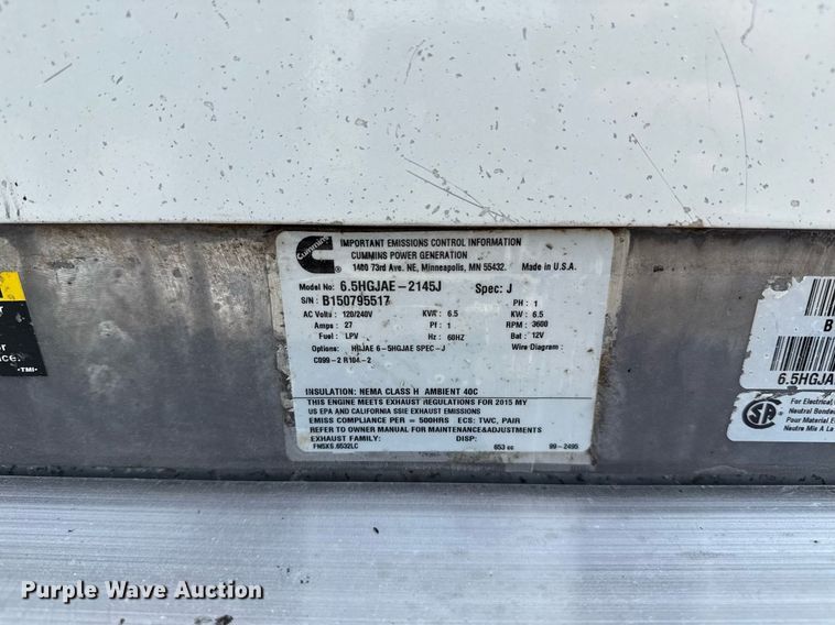 image for item EG2654 2015 T.A. Pelsue fiber optic splicing trailer