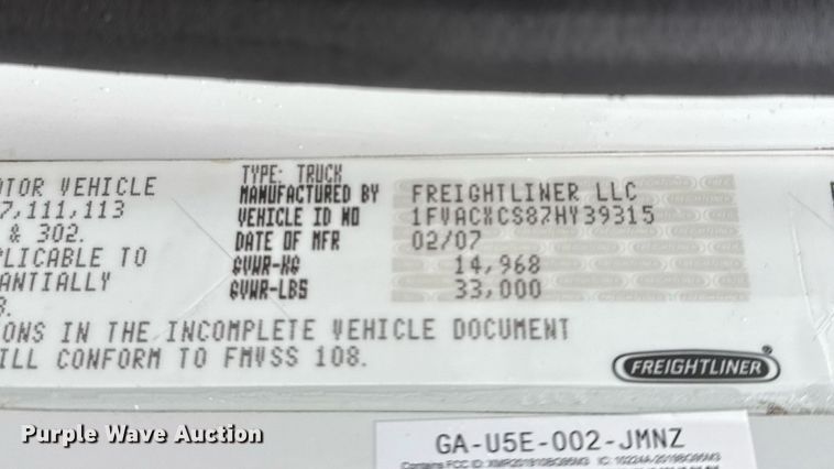 image for item EG5718 2007 Freightliner Business Class M2 utility / service truck