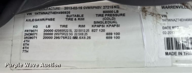 image for item EG5722 2014 International 7500 crane truck