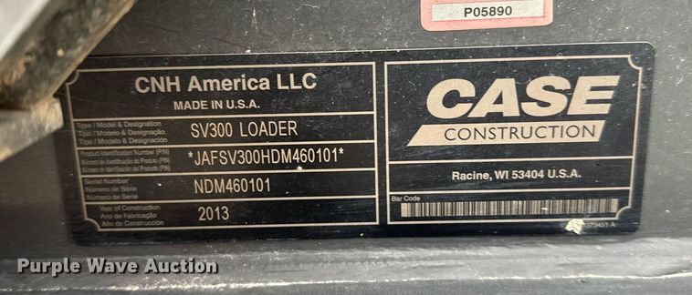image for item EG6269 2013 Case SV300 skid steer loader