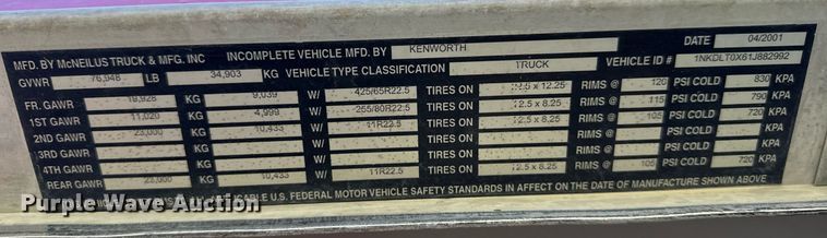 image for item EG6319 2001 Kenworth T800 ready mix truck