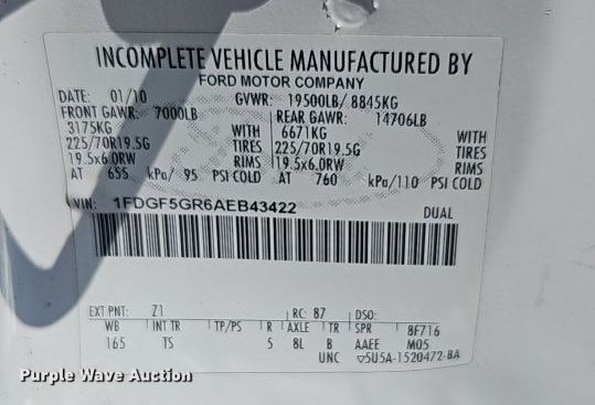 image for item EI8942 2010 Ford F550  utility / service truck