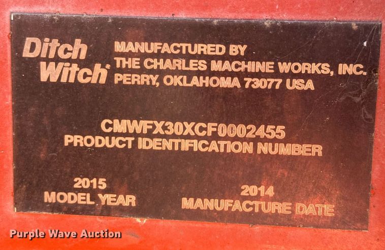 image for item EJ3623 2015 Ditch Witch FX30 vacuum excavator
