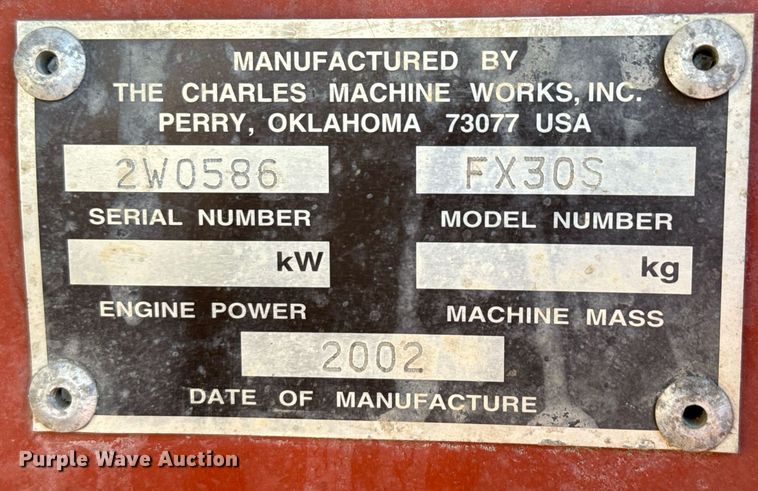 image for item EJ3624 2002 Ditch Witch FX30S vacuum excavator