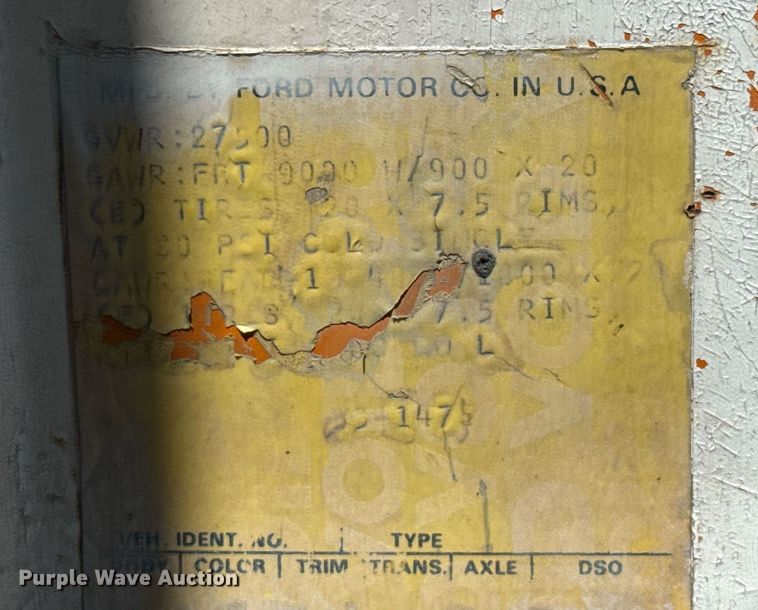 image for item EJ3630 1978 Ford truck cab and chassis with crash attenuator