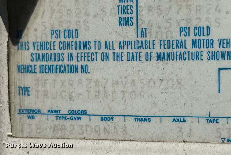 image for item EJ3631 1987 Ford LN8000F service truck with crash attenuator