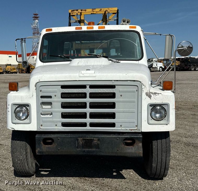 image for item EJ3632 1984 International 1955 truck cab and chassis with crash attenuator