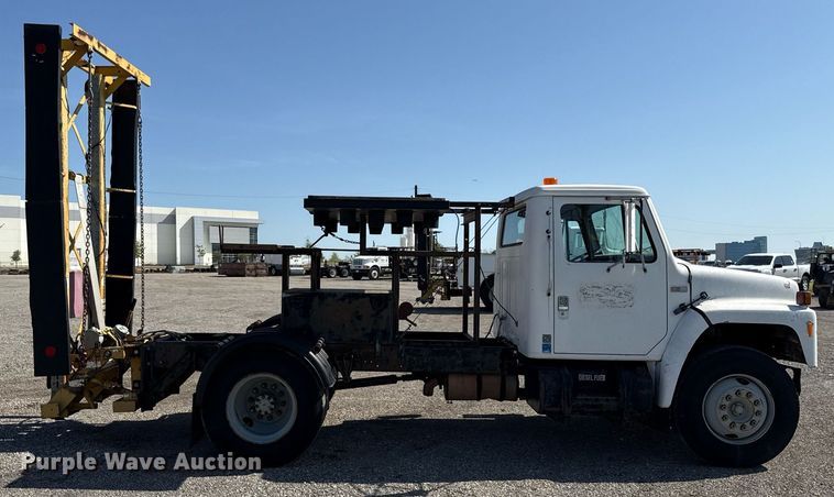 image for item EJ3632 1984 International 1955 truck cab and chassis with crash attenuator