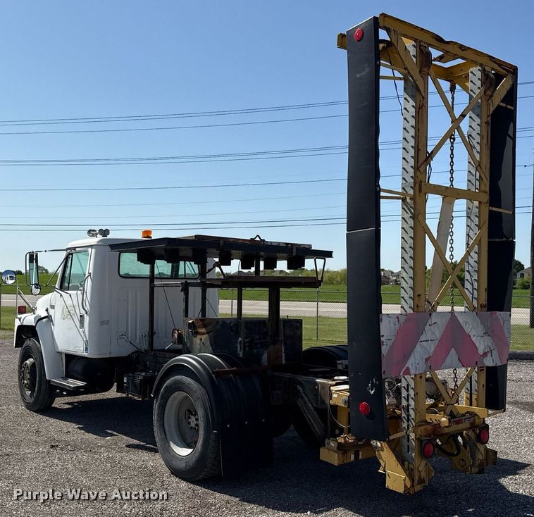 image for item EJ3632 1984 International 1955 truck cab and chassis with crash attenuator