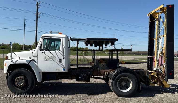 image for item EJ3632 1984 International 1955 truck cab and chassis with crash attenuator