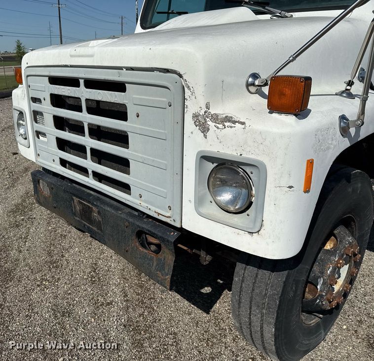 image for item EJ3632 1984 International 1955 truck cab and chassis with crash attenuator