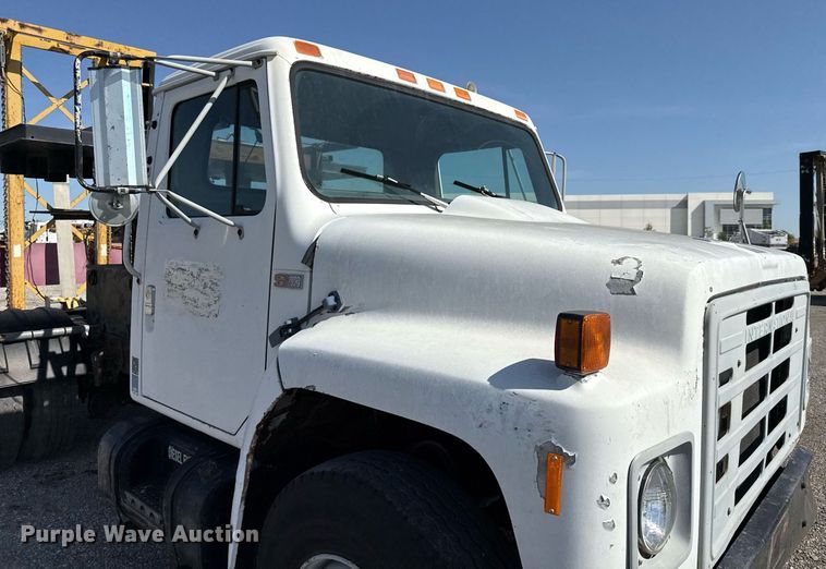 image for item EJ3632 1984 International 1955 truck cab and chassis with crash attenuator