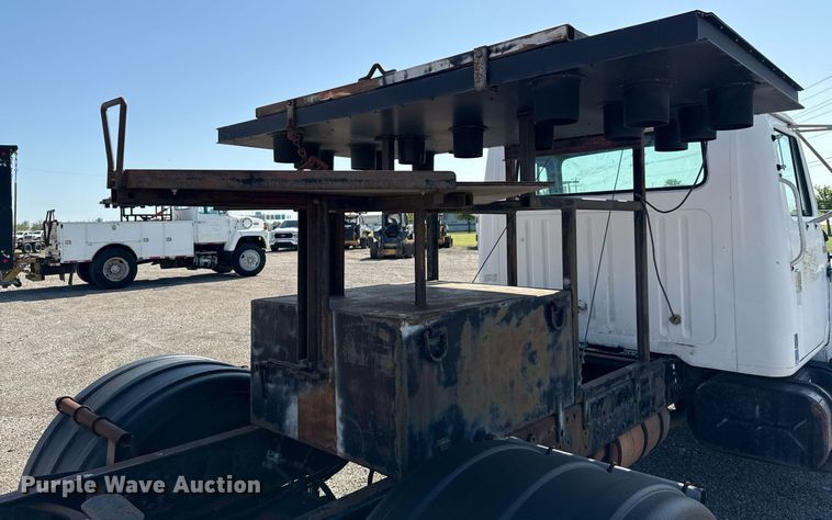 image for item EJ3632 1984 International 1955 truck cab and chassis with crash attenuator