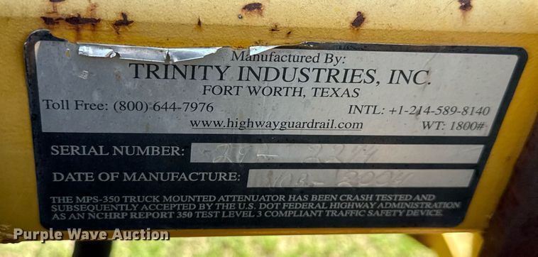 image for item EJ3632 1984 International 1955 truck cab and chassis with crash attenuator