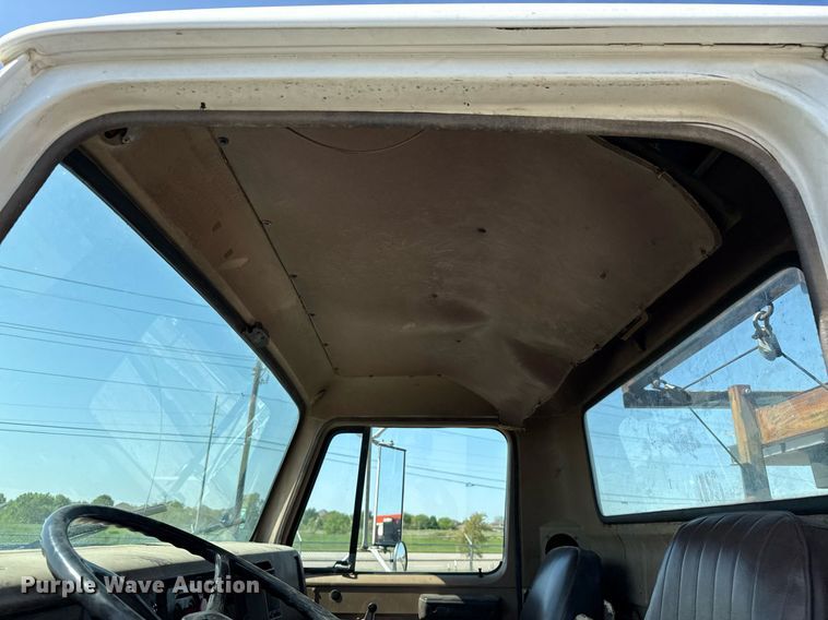 image for item EJ3632 1984 International 1955 truck cab and chassis with crash attenuator