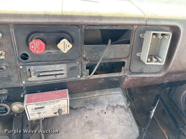 image for item EJ3632 1984 International 1955 truck cab and chassis with crash attenuator