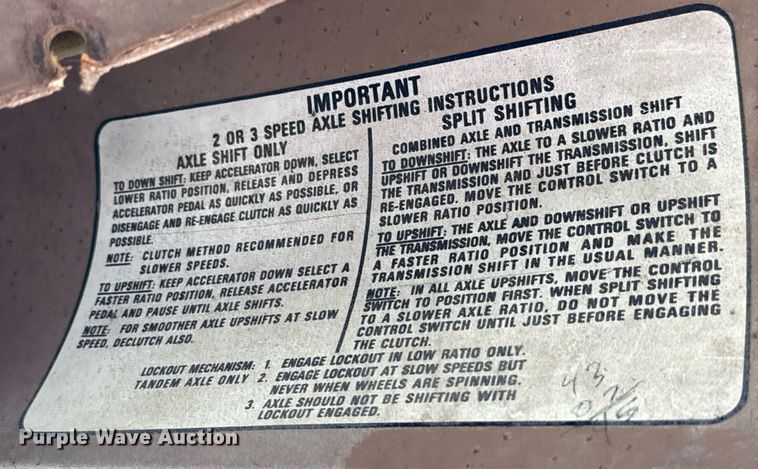 image for item EJ3632 1984 International 1955 truck cab and chassis with crash attenuator