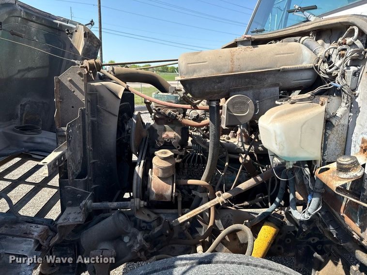 image for item EJ3632 1984 International 1955 truck cab and chassis with crash attenuator