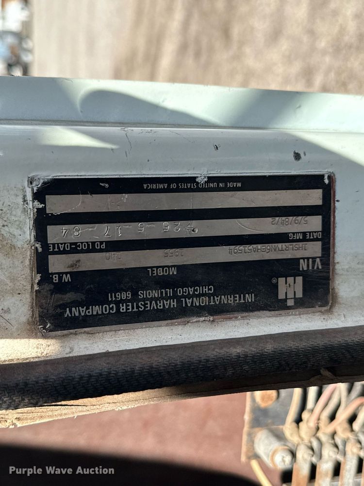 image for item EJ3632 1984 International 1955 truck cab and chassis with crash attenuator