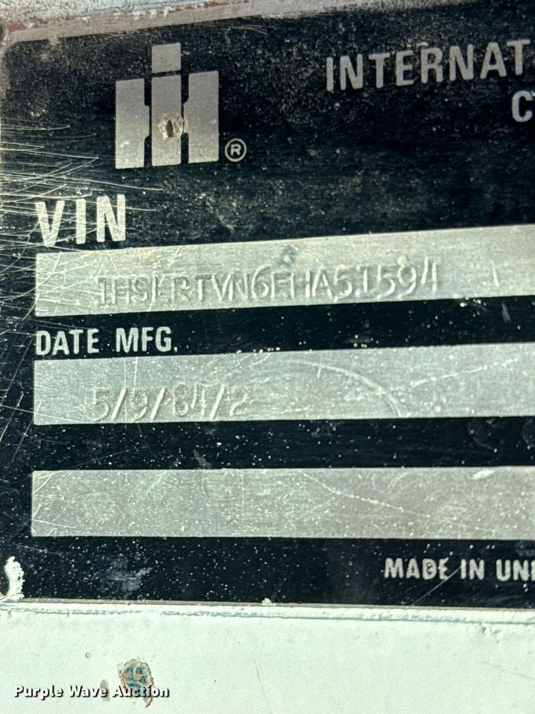 image for item EJ3632 1984 International 1955 truck cab and chassis with crash attenuator