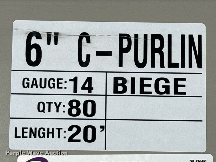 image for item EJ3650 (80) Doerksen Metal Components C-Purlins