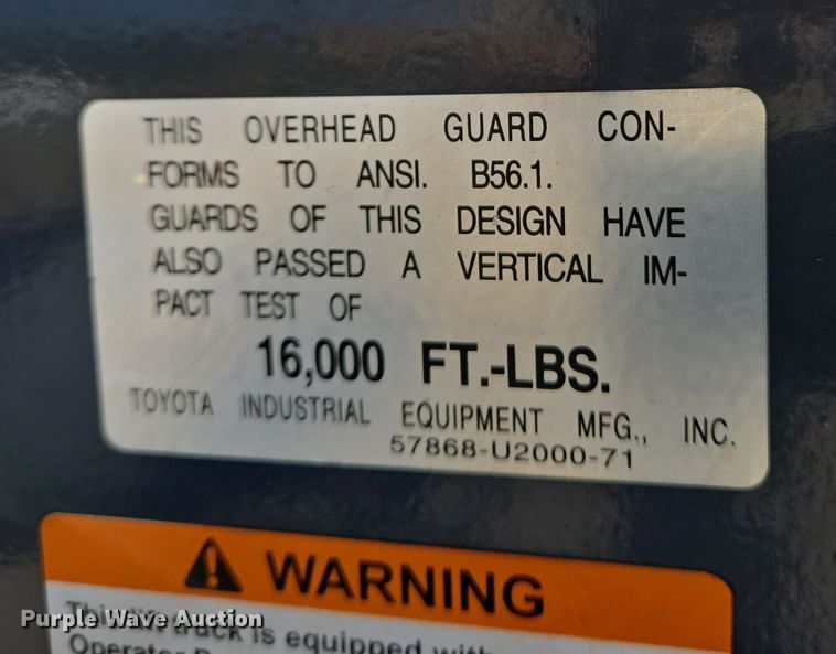 image for item EJ7380 Toyota 8FGCU20 forklift