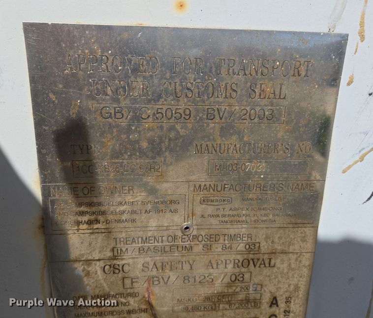 image for item EJ7388 2009 shipping container