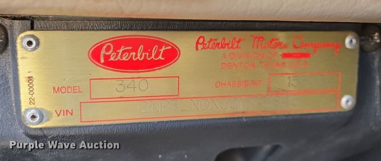 image for item EJ7392 2008 Peterbilt 340 dump truck