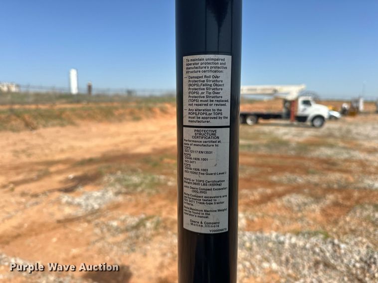 image for item EJ8628 2019 John Deere 35G mini excavator