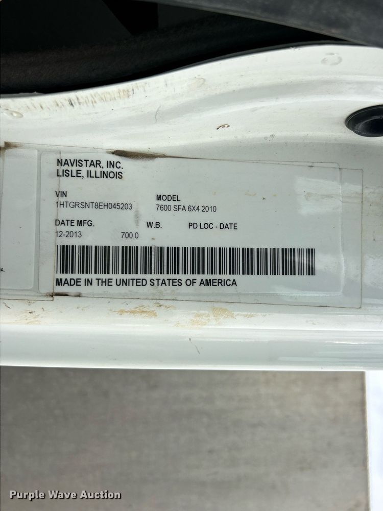 image for item EK2831 2014 International WorkStar 7600 sewer jetter truck