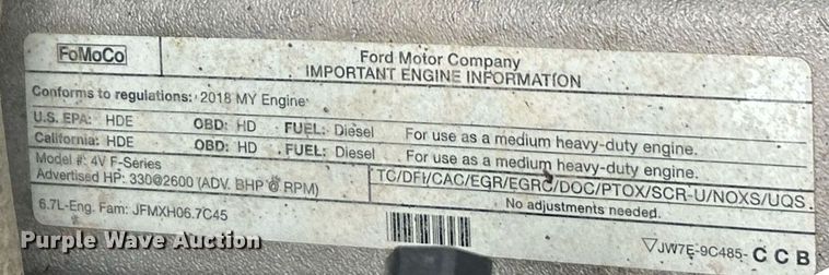 image for item EK2875 2018 Ford F750 Super Duty bucket truck