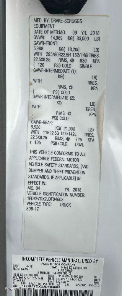 image for item EK2875 2018 Ford F750 Super Duty bucket truck