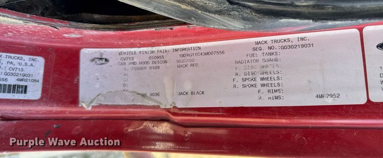 image for item EM3719 2003 Mack CV Series dump truck