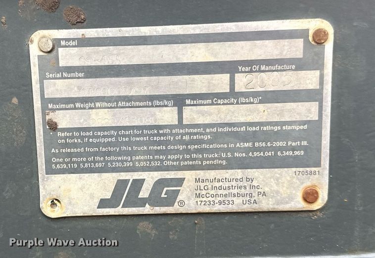 image for item EN3014 2005 JLG G9-43A telehandler