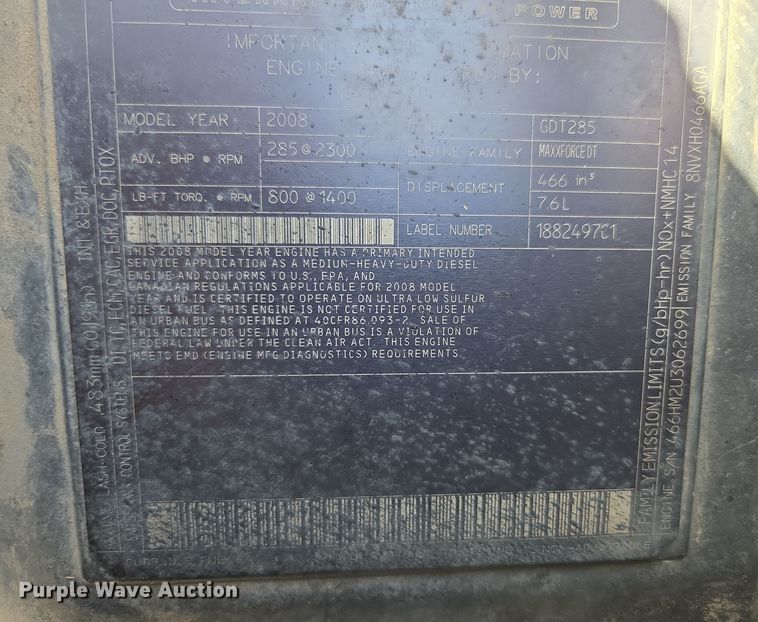 image for item EN3604 2009 International 4400 SBA utility / service truck