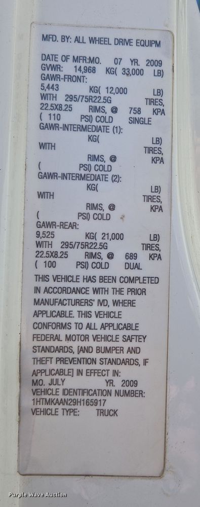 image for item EN3604 2009 International 4400 SBA utility / service truck