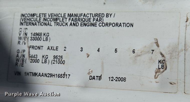 image for item EN3604 2009 International 4400 SBA utility / service truck