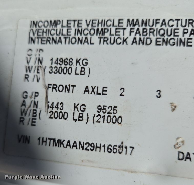 image for item EN3604 2009 International 4400 SBA utility / service truck