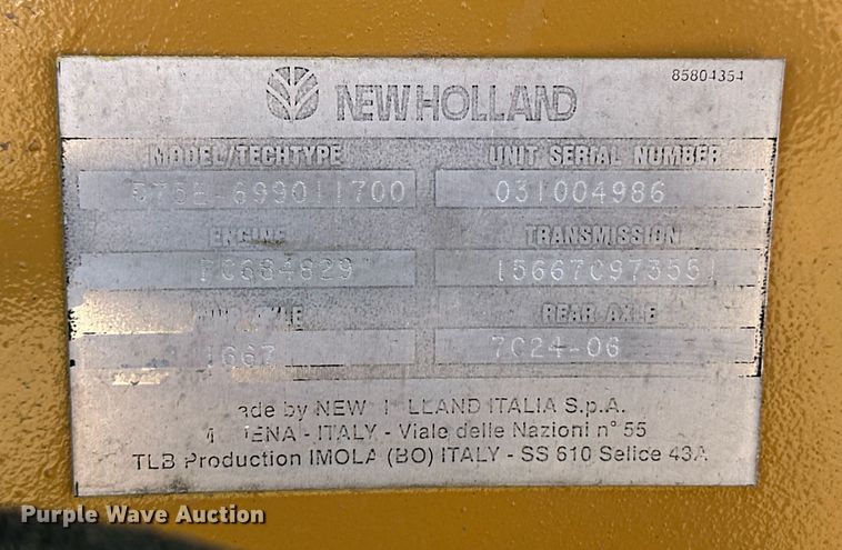 image for item EQ4631 1997 New Holland 575E backhoe