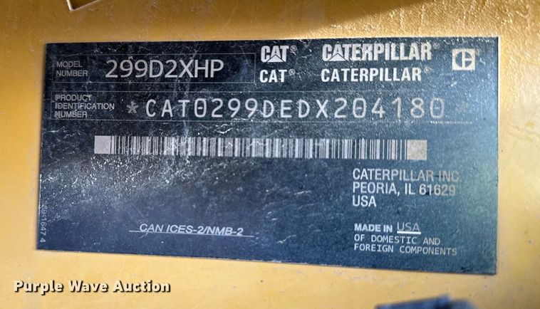 image for item ER5186 2019 Caterpillar 299D2XHP forestry tracked skid steer loader